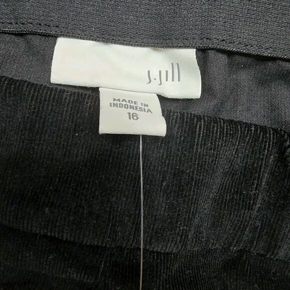 J. Jill Dress Corduroy Pants 16 Black Lightweight Pull On Stretch Classic NWT - Picture 5 of 10